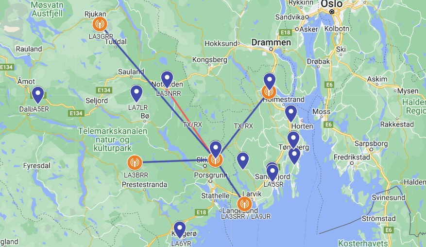 Ny repeater i Drangedal, lagt inn i &laquo;fylkesnettet&raquo;.